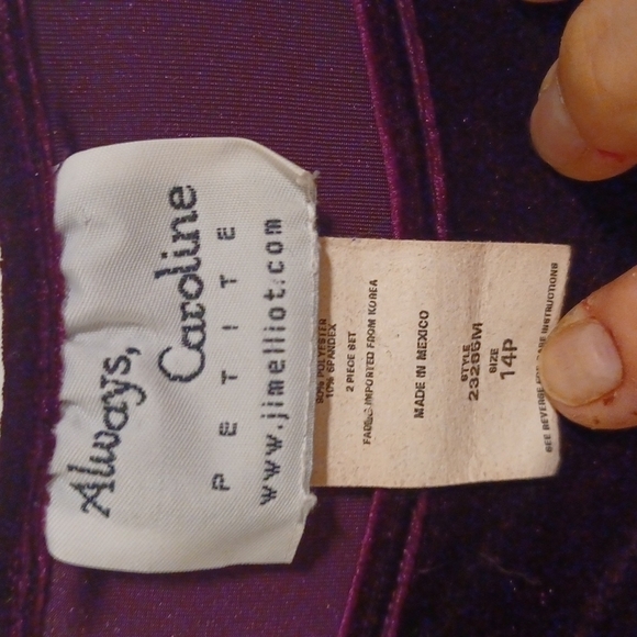 🙋Always Caroline petite vintage velour long sleeve top S 10-12 - Picture 4 of 10